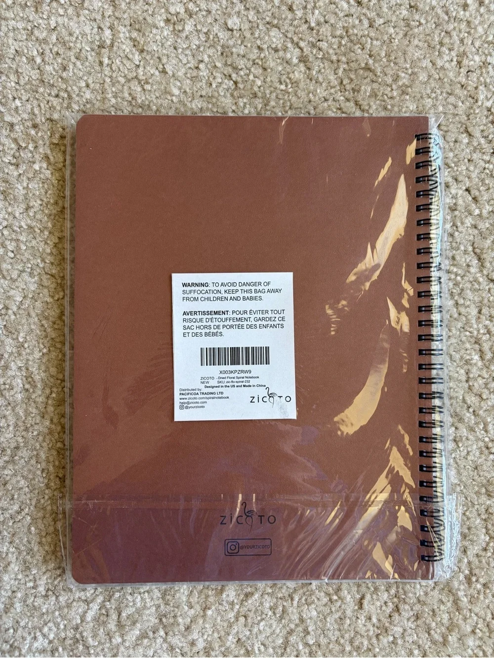 White Floral Spiral Notebook Journal